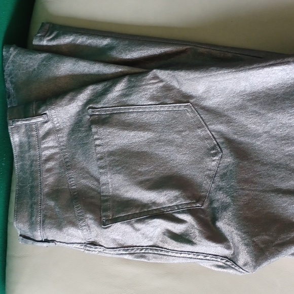 Express High-waisted Skinny Silver Metalic Pants, 10S, 24" Inseam - Picture 4 of 7